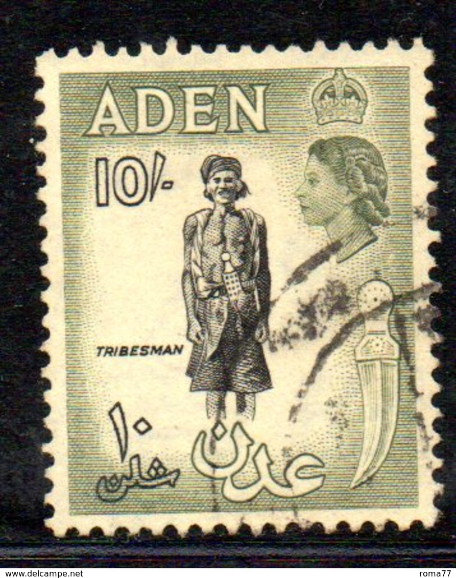 CI1019 - ADEN 1937 , 10 Sh Yvert N. 61 Oliva E Nero  (2380A) - Aden (1854-1963)