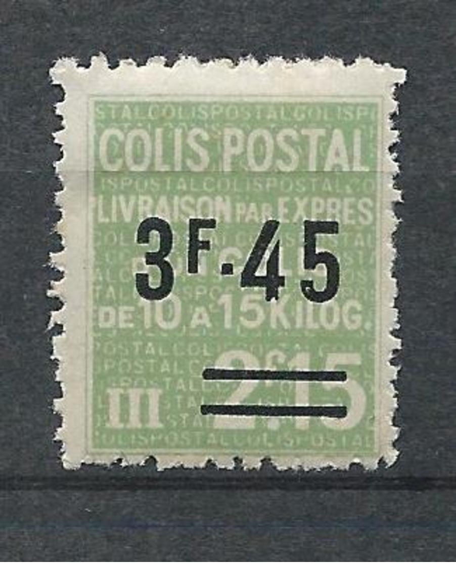 FRANCE - 1938 - Colis Postaux - YT N°152 - 3 F. 45 Sur 2 F. 15 Vert - Livraison Par Exprès - Neuf* TTB - Mint/Hinged