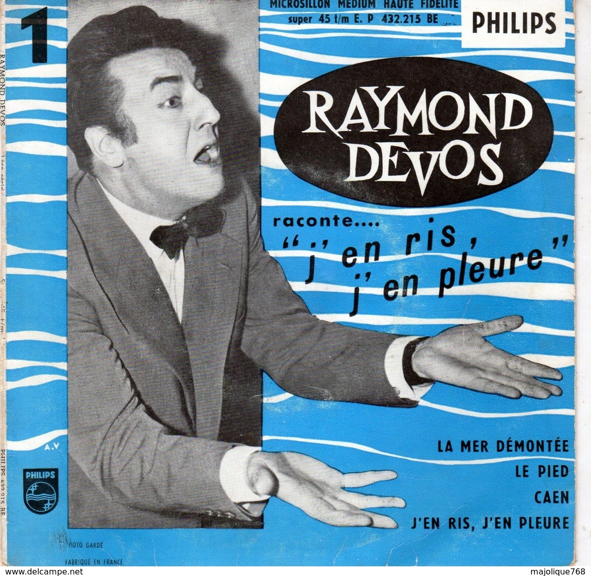 Raymond Devos - La Mer Démontée - Philips 432.215 - 1959 - Humour, Cabaret