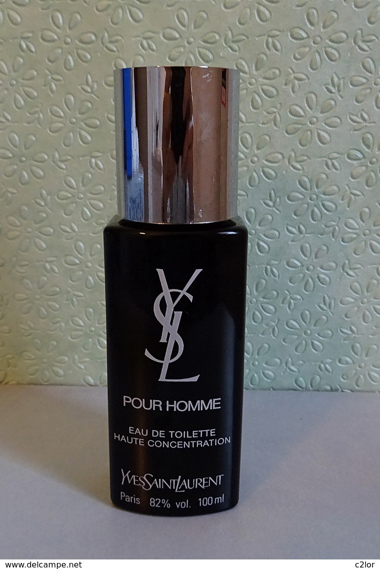 Flacon Avec Bouchon  "YSL Pour HOMME "  De YVES ST LAURENT Vide/Empty  Eau De Toilette Haute Concentration 100 Ml - Flacons (vides)