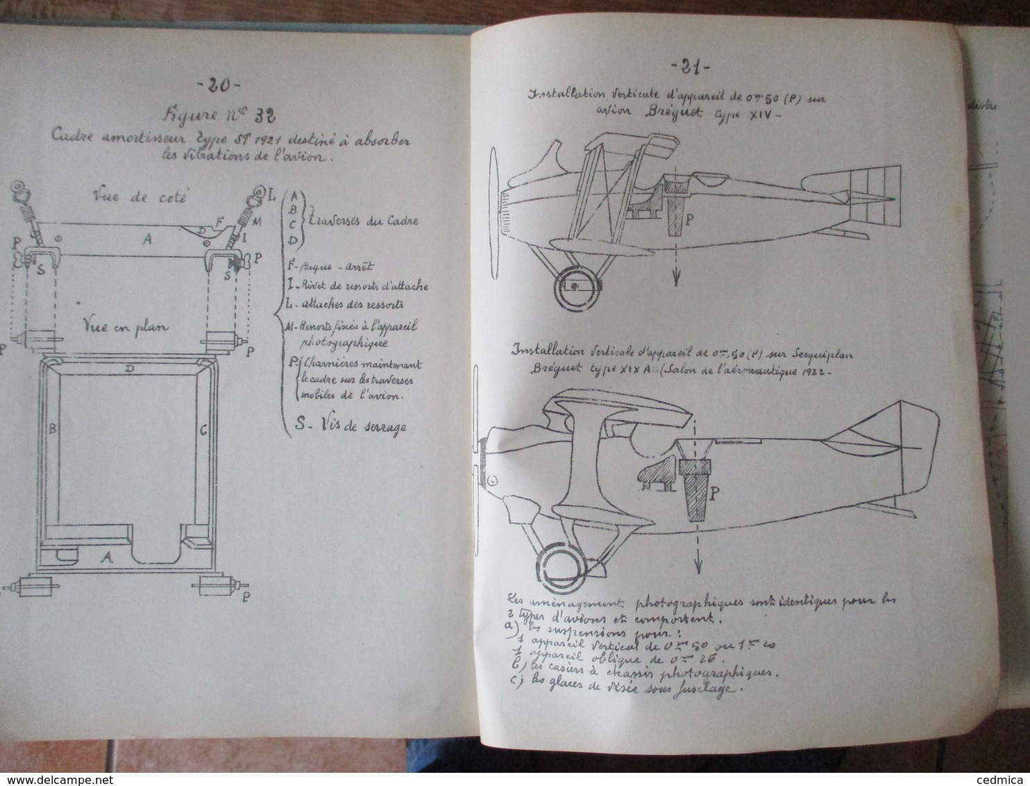 ECOLE MILITAIRE D'INFANTERIE NOTION DE PHOTOGRAPHIE AERIENNE ET DE STEREOSCOPIE 1923-24 PROFESSEUR COMMANDANT BOULFRAY - Documents