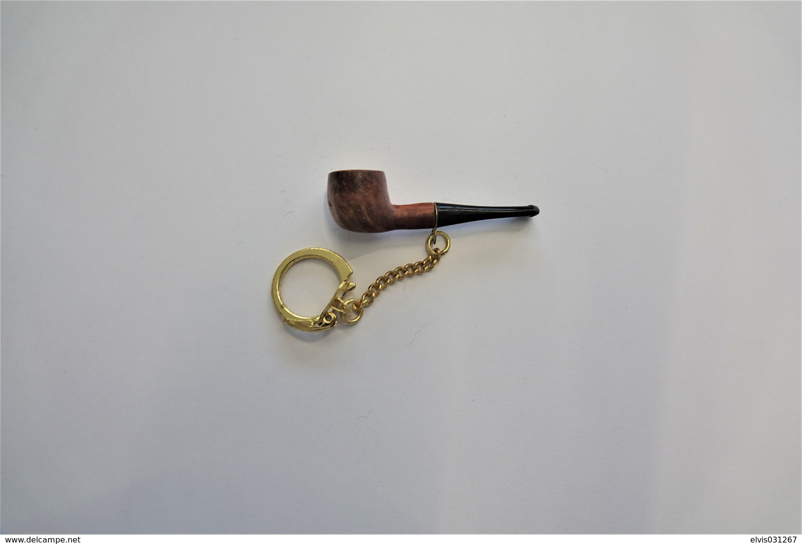 Vintage KEYCHAIN : WOODEN PIPE  - RaRe - 1950-60's - Porte-cles - Key-rings
