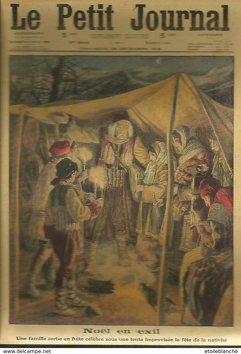 France, Le Petit Journal, Décembre 1915, Serbie, Noël En Exil - Une Famille Fête La Nativité - Old Newspaper - Serbie