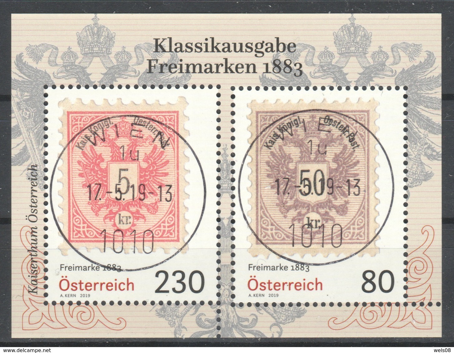 Österreich 2019: Block "Freimarken 1883" Gestempelt (s.Foto) - Gebraucht