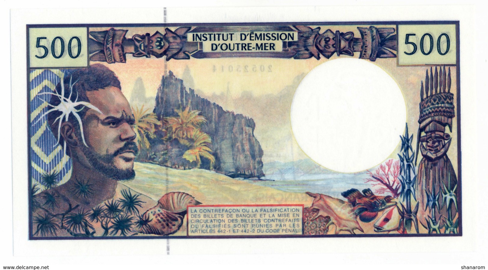 INSTITUT D'EMISSION D'OUTRE MER // Cinq Cent Francs // Signature Différente // UNC - Otros – Oceanía