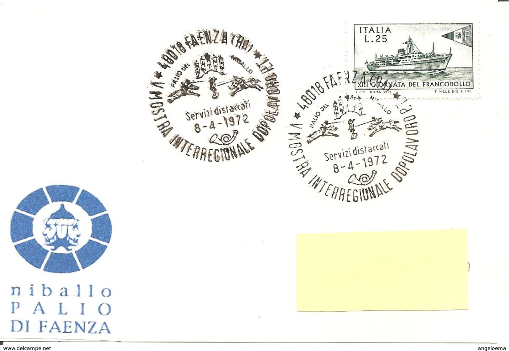 ITALIA - 1972 FAENZA (RA) Palio Del Niballo (giostra Dei Cavalieri) - 3267 - Non Classificati