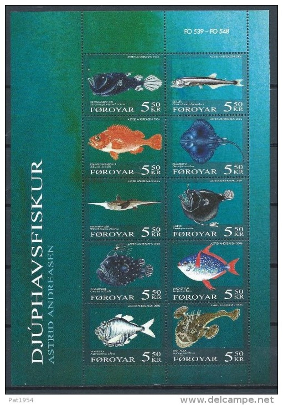 Féroé 2006 N°543/552 Neufs Poissons - Faroe Islands