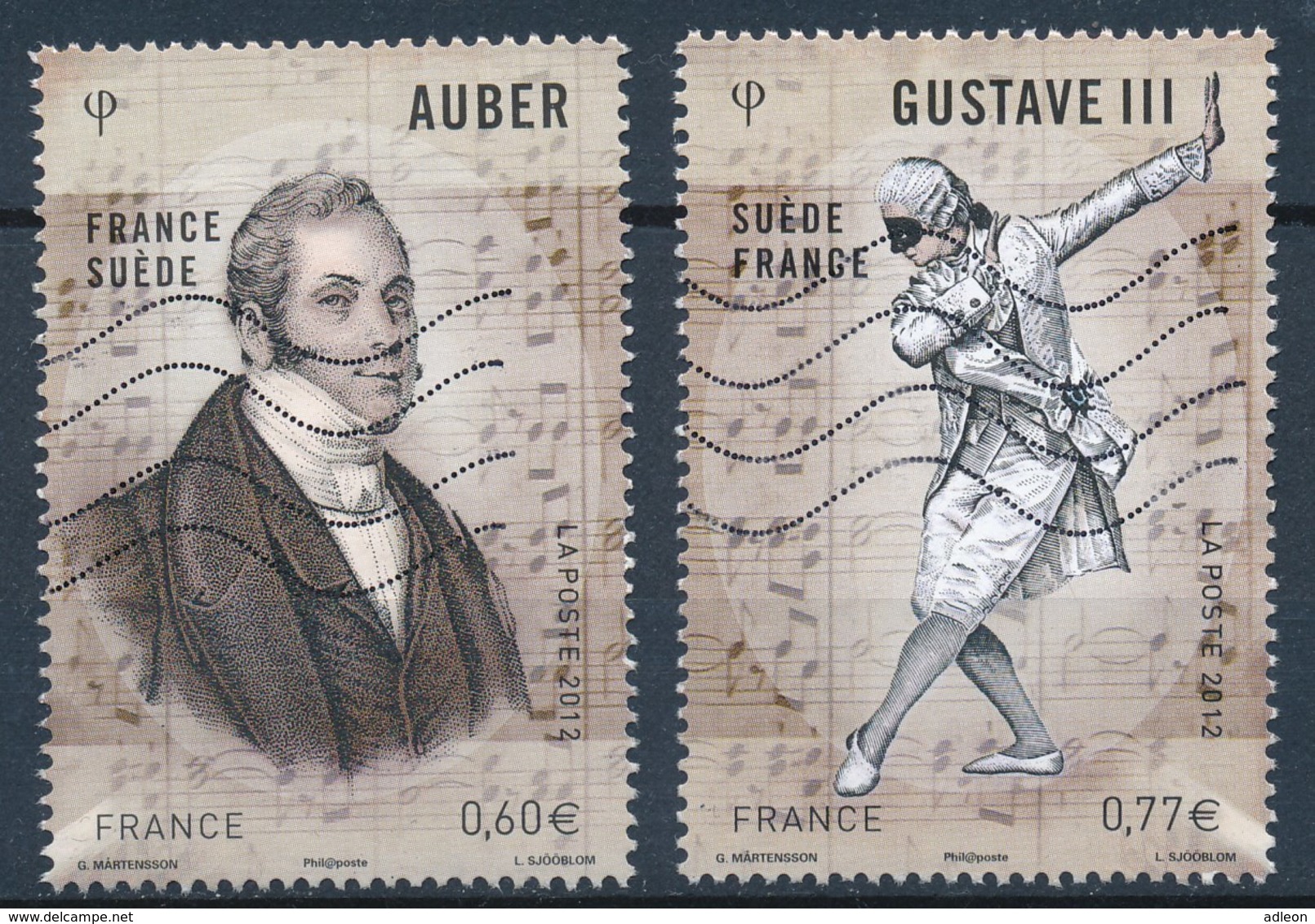 France - Auber + Gustave III YT 4706-4707  Obl. Ondulations - Used Stamps