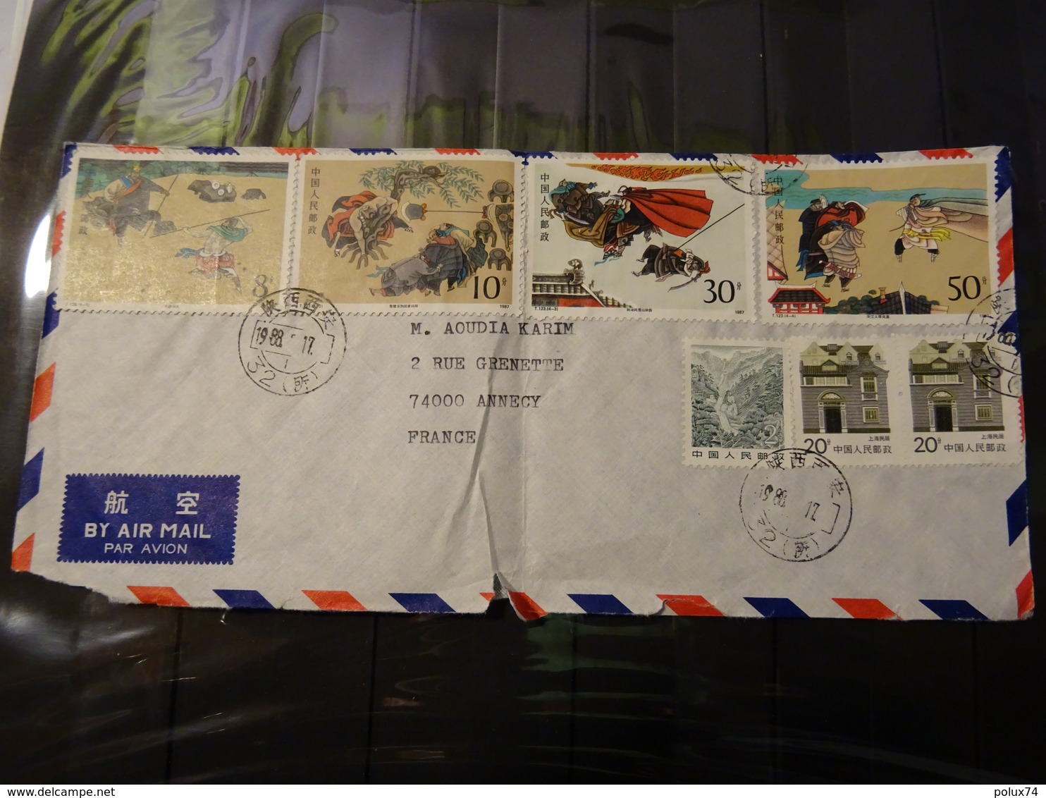 CHINE Lettre 1988 Pour ANNECY - Covers & Documents