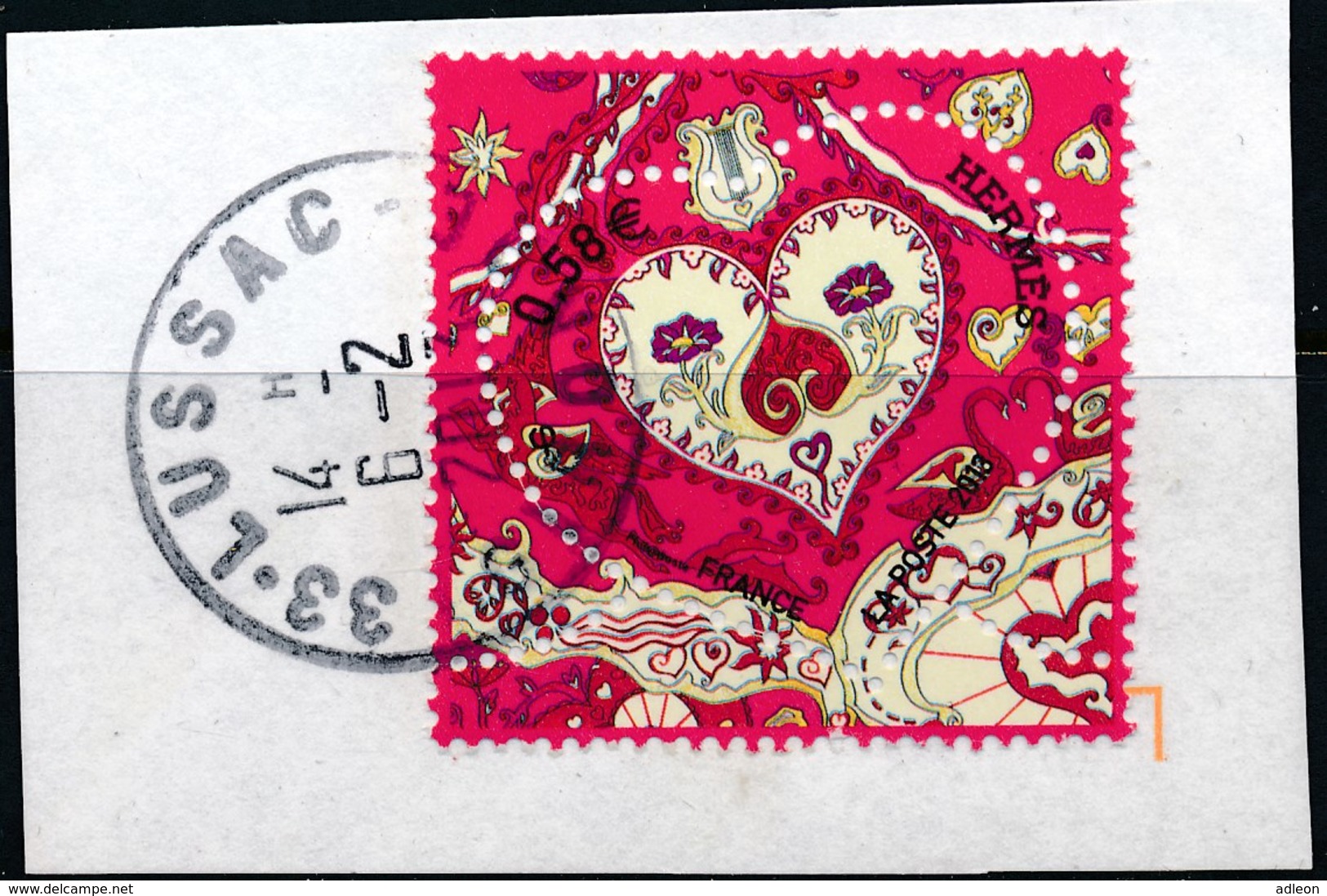 France - St-Valentin 2013 Coeur Hermes YT 4717 Obl. Cachet Rond Sur Fragment - Usati