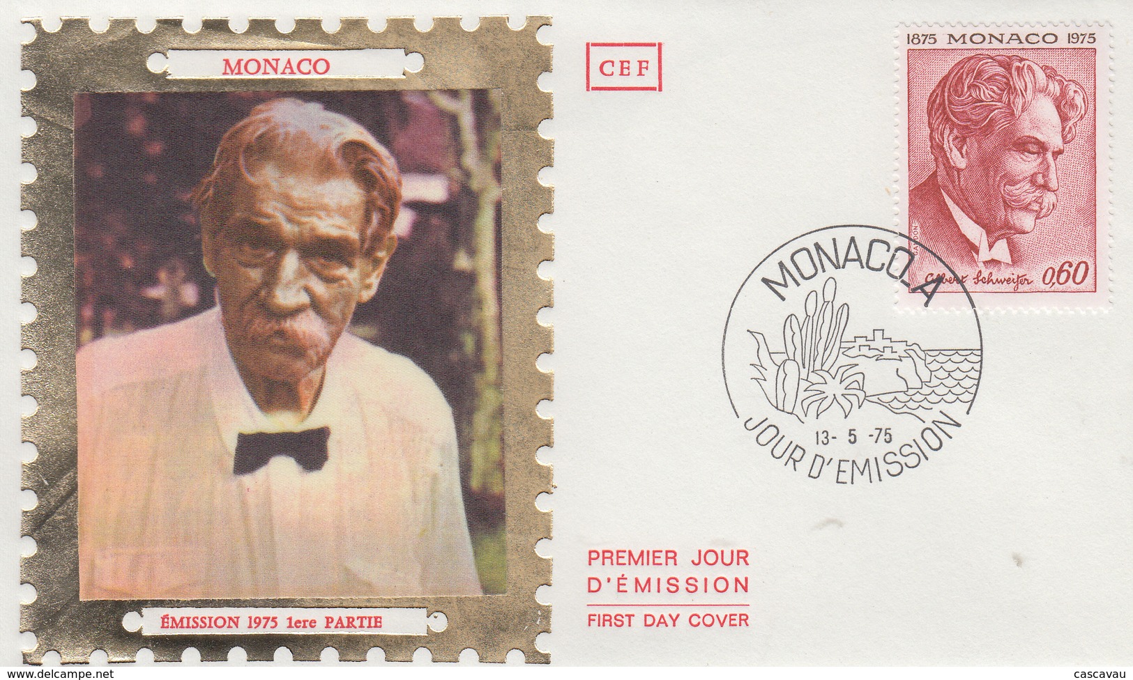 Enveloppe  FDC  1er Jour  MONACO    Albert  SCHWEITZER    1975 - Albert Schweitzer