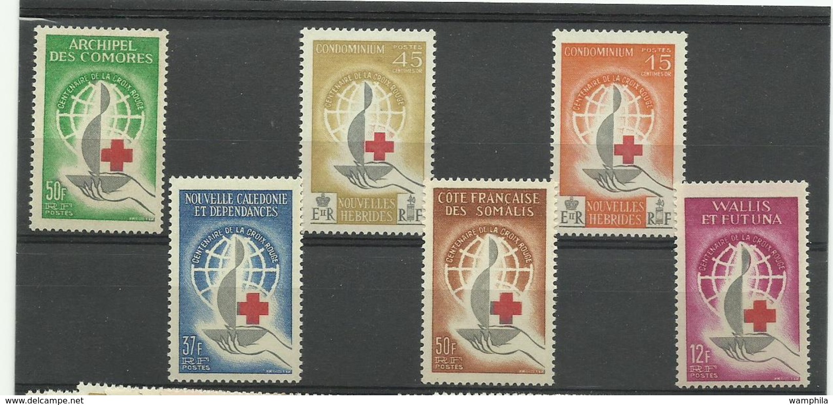 Dom Tom 1963 Centenaire Croix Rouge Neufs** MNH Cote YT 44€50 - Non Classés