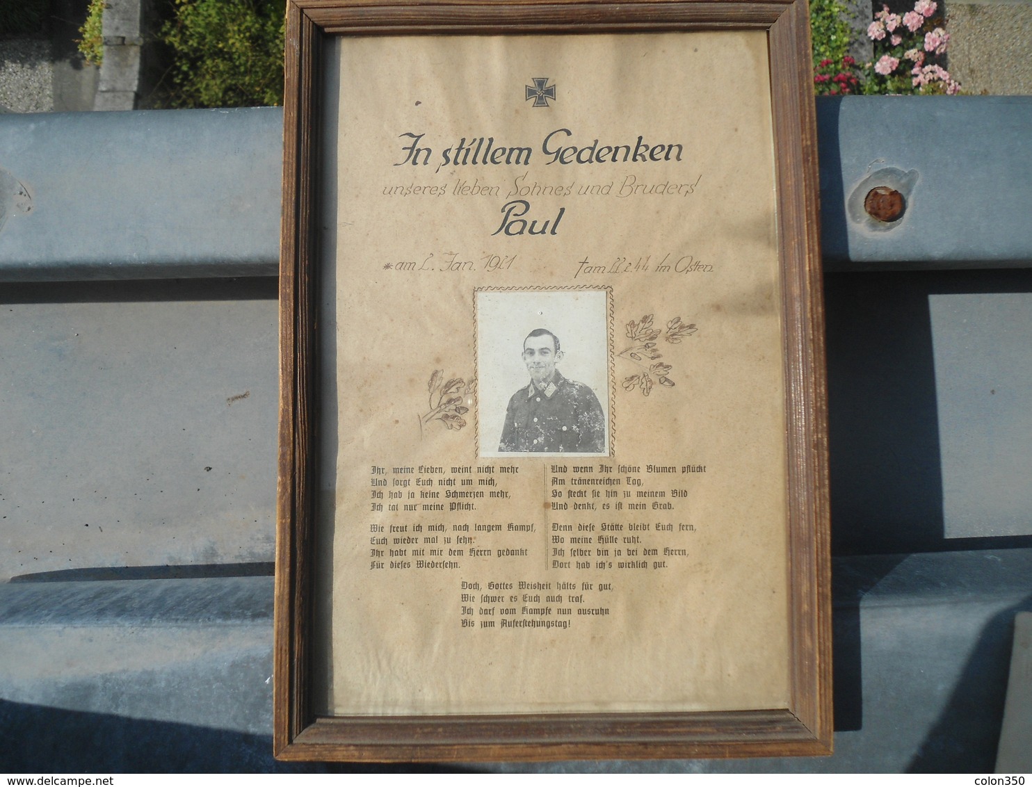 Souvenir Soldat Mort Au Combat 1942 Front De L'est - 1939-45