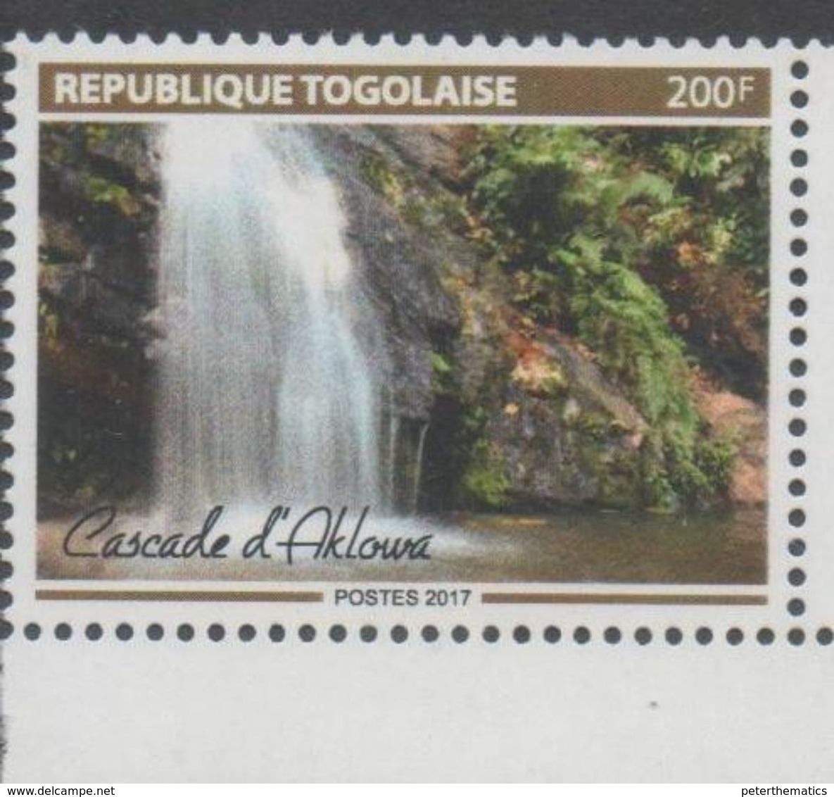 TOGO, 2017, MNH,WATERFALLS, AKLOWA FALLS, 1v - Other & Unclassified