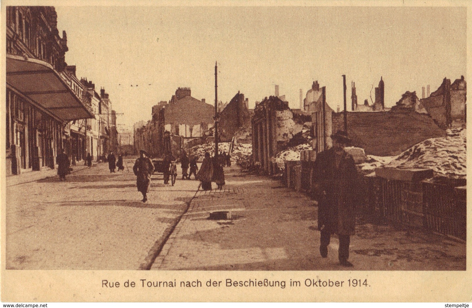 KORTRIJK      Rue De Tournai Apres Le Bombardement  Octobre 1914     FELDPOSTKARTE   NG - Kortrijk