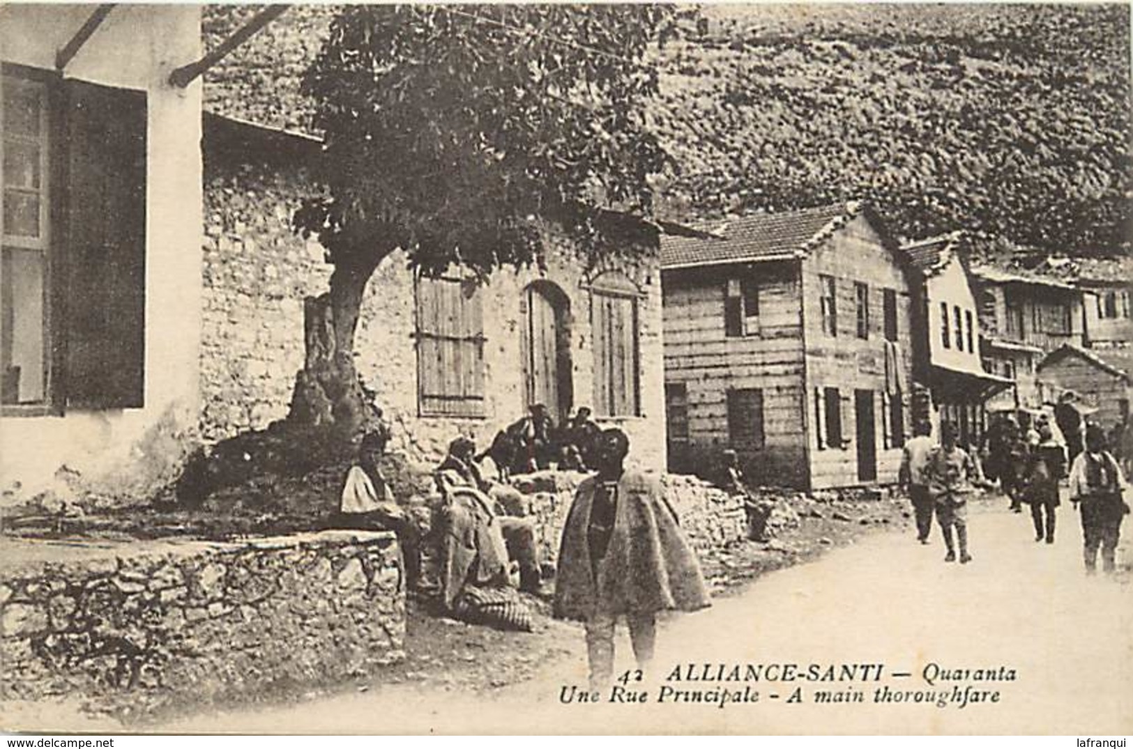 Pays Div -ref T375- Albanie - Guerre 1914-18- Alliance Santi - Quaranta - Une Rue Principale - - Albanie