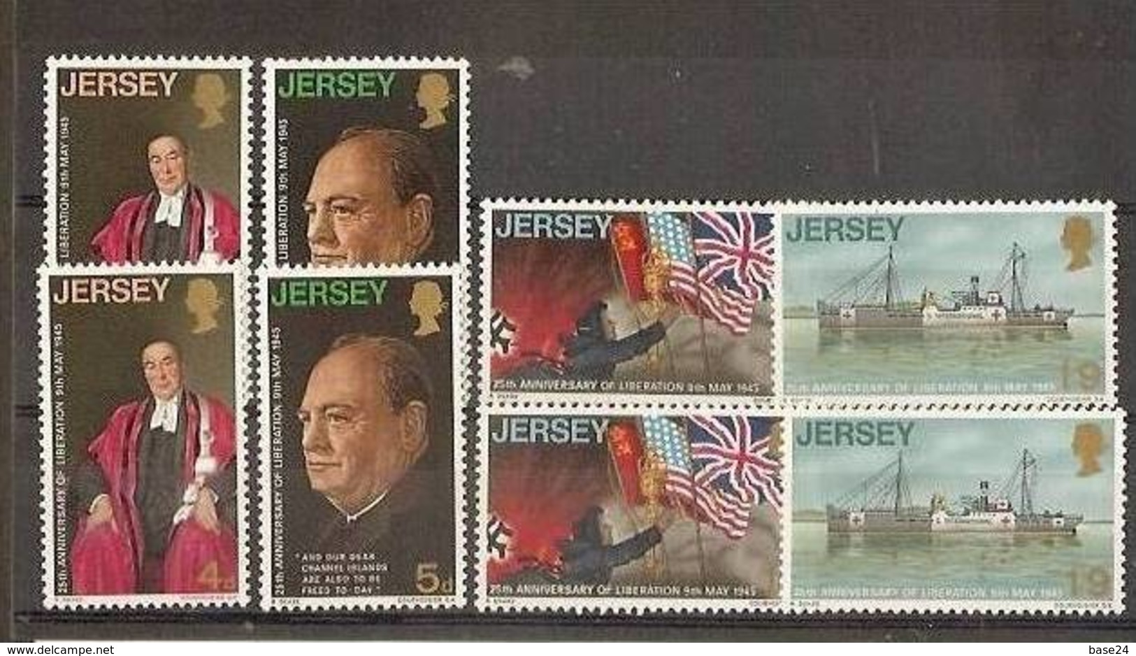 1970 Jersey  25° ANNIVERSARIO LIBERAZIONE  LIBERATION 2 Serie Di 4v. (20/23) MNH** - Jersey