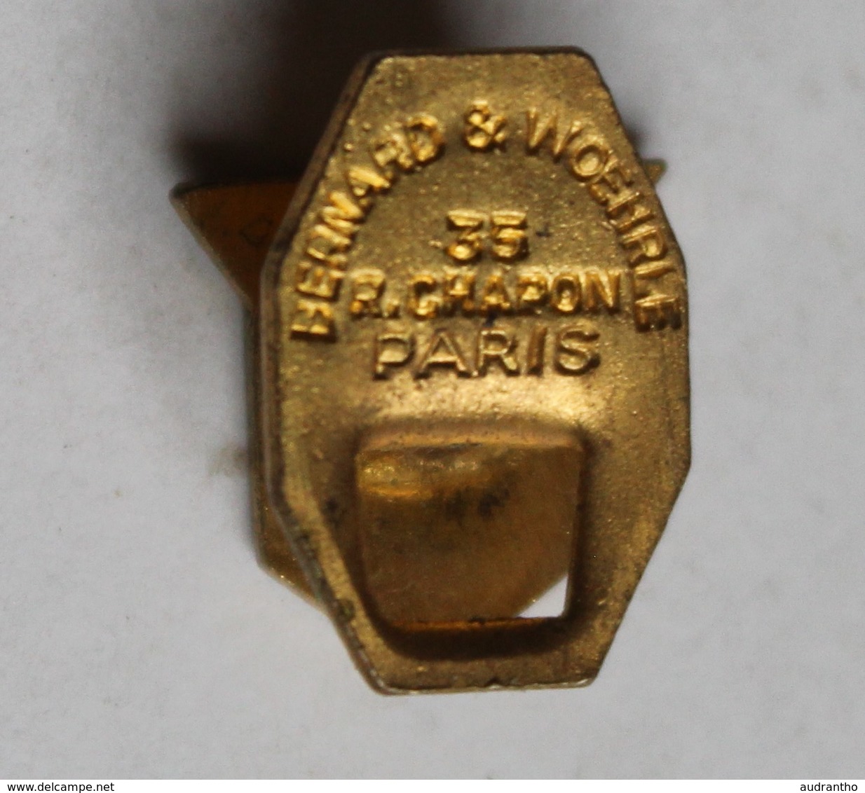 Rare Ancien Insigne De Boutonnière émaillé General Motors Constructeur Automobile Bernard Et Woehrle Paris 35 Rue Chapon - Voitures