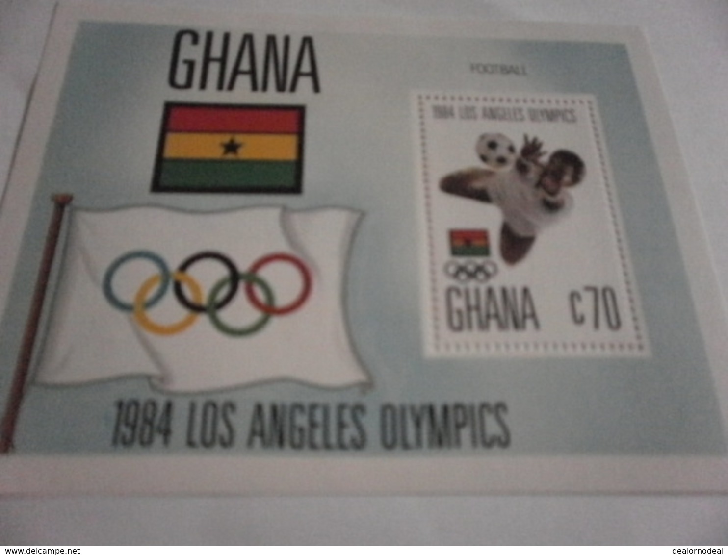 Miniature Sheet Perf  1984 Olympics Football - Ghana (1957-...)