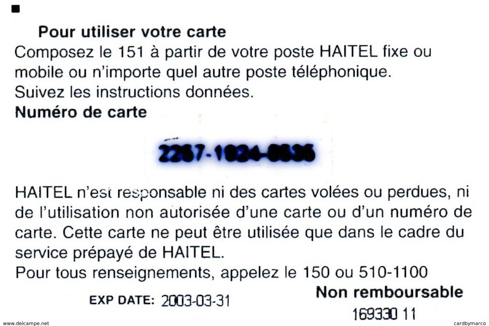 *HAITI* - Scheda Usata - Haiti