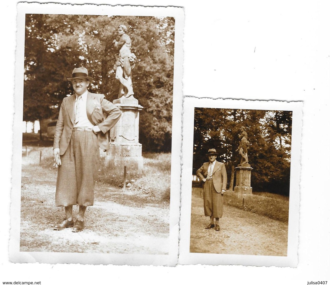 DOLE (39) Ensemble De Deux Photographies Homme Dans Un Parc - Dole