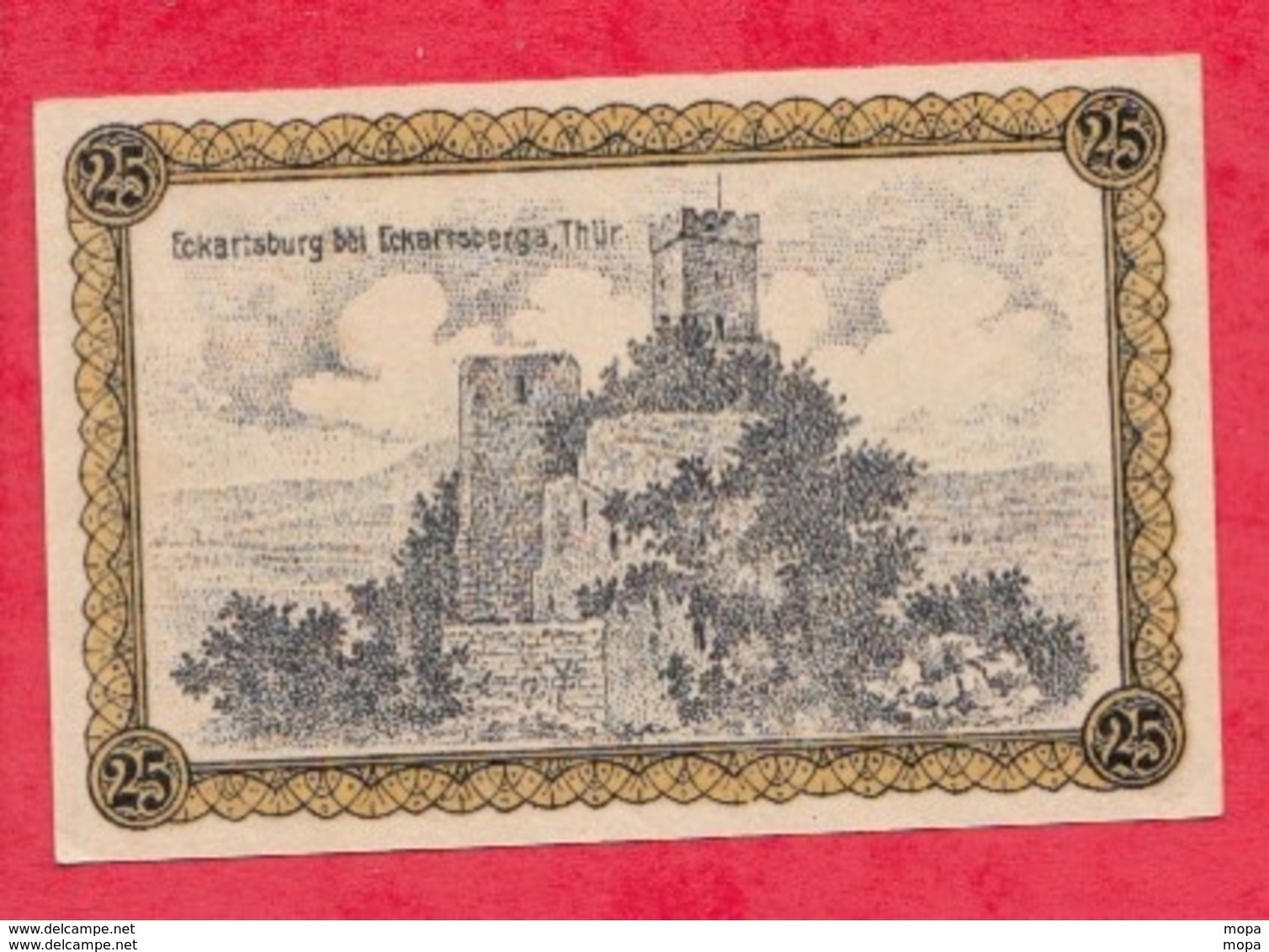 Allemagne 1 Notgeld De 25 Pfenning Stadt Eckartsberga UNC  N °3859 - Collections