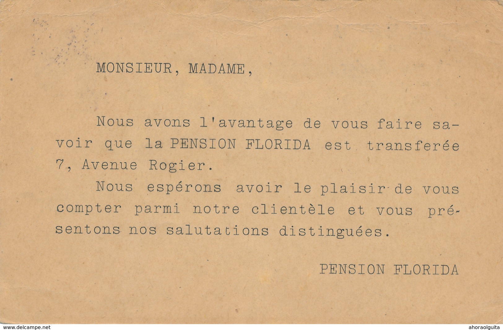 161/29 -  Carte Privée TP CérèsBLANKENBERGHE 1933 - Entete Pension Florida - Texte Sur Nouvelle Adresse - 1932 Ceres Y Mercurio