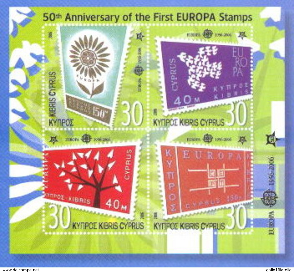 2006 - CIPRO / CYPRUS - CINQUANTESIMO DEL PRIMO FRANCOBOLLO CEPT - 50TH OF THE FIRST EUROPA CEPT STAMP.MNH - Nuovi