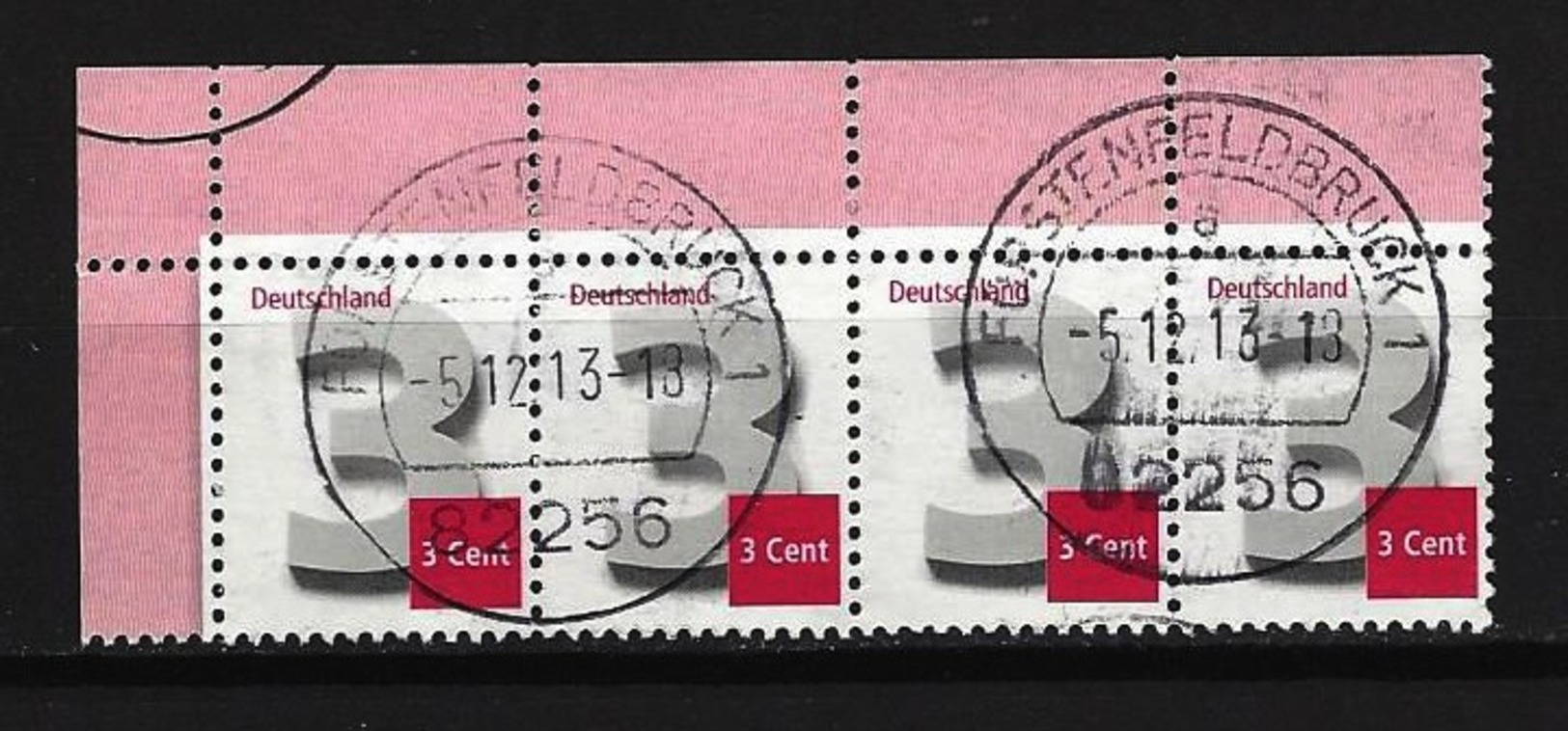 BUND Mi-Nr. 2964 Viererstreifen Eckrandstück Links Oben - Freimarke: Ziffernzeichnung Gestempelt - Used Stamps