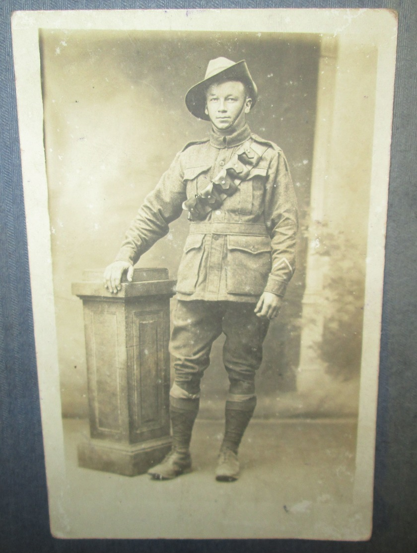 Carte Photo Originale Soldat Australien WW1 - Documents