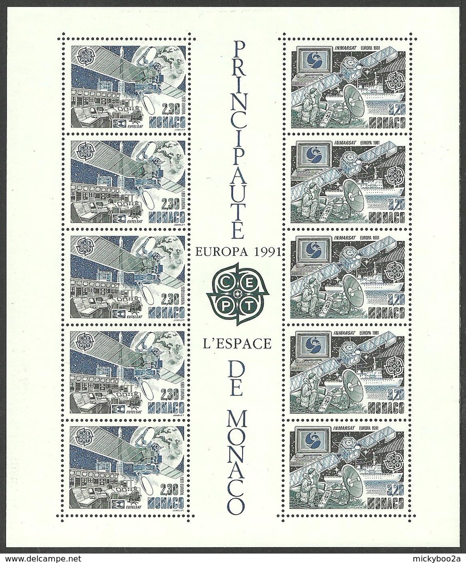 MONACO 1991 EUROPA SPACE COMMUNICATIONS INMARSAT RADIO SATELLITE SET MNH - Ongebruikt