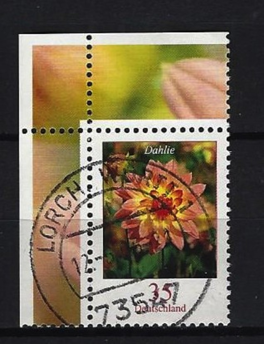 BUND Mi-Nr. 2505 Eckrandstück Links Oben - Freimarke: Blumen Gestempelt - Gebraucht