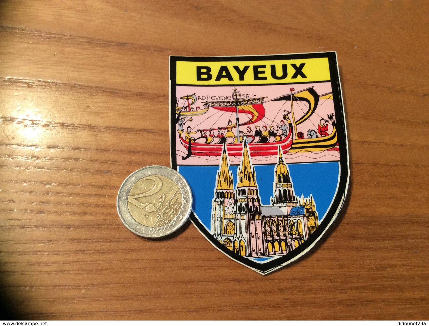 AUTOCOLLANT, Sticker «BAYEUX (14) » (blason, Drakkars, Cathédrale) - Stickers