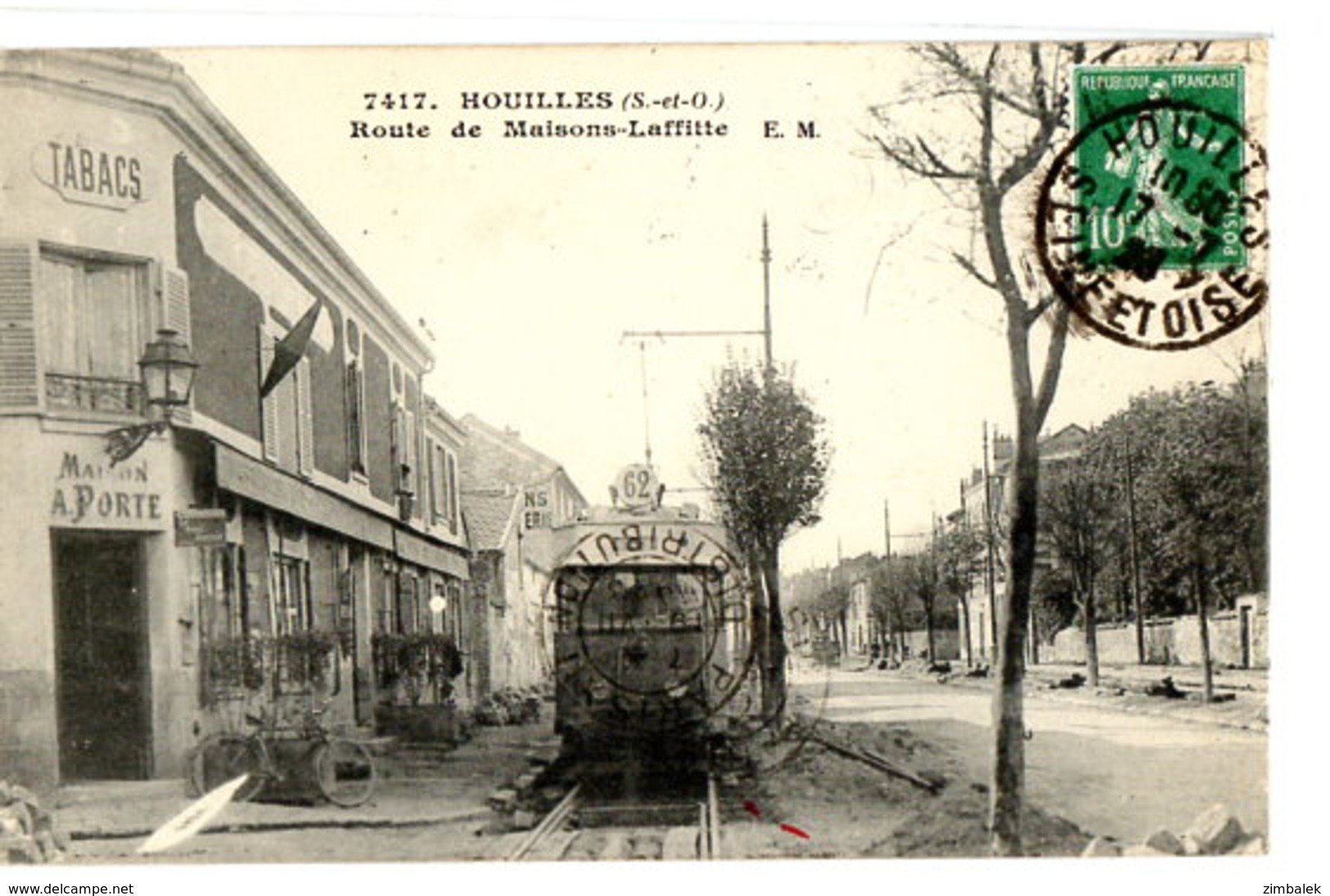 HOUILLES - LA ROUTE DE MAISONS-LAFFITTE - LE TAMWAY - LA MAISON A. PORTE - TABACS - Houilles