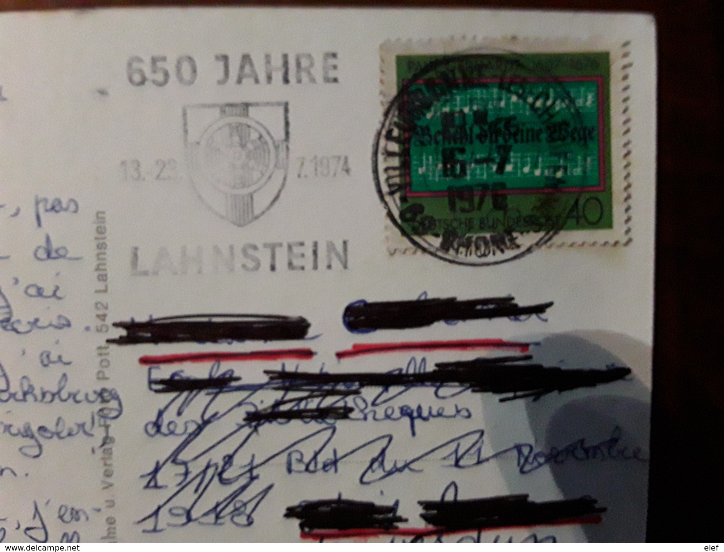 LAHNSTEIN, Rheinland Pfalz, Deutschland,  Altes Rathaus Mit Weinbrunnen, Flamme 650 Jahre, 1974, TB - Lahnstein