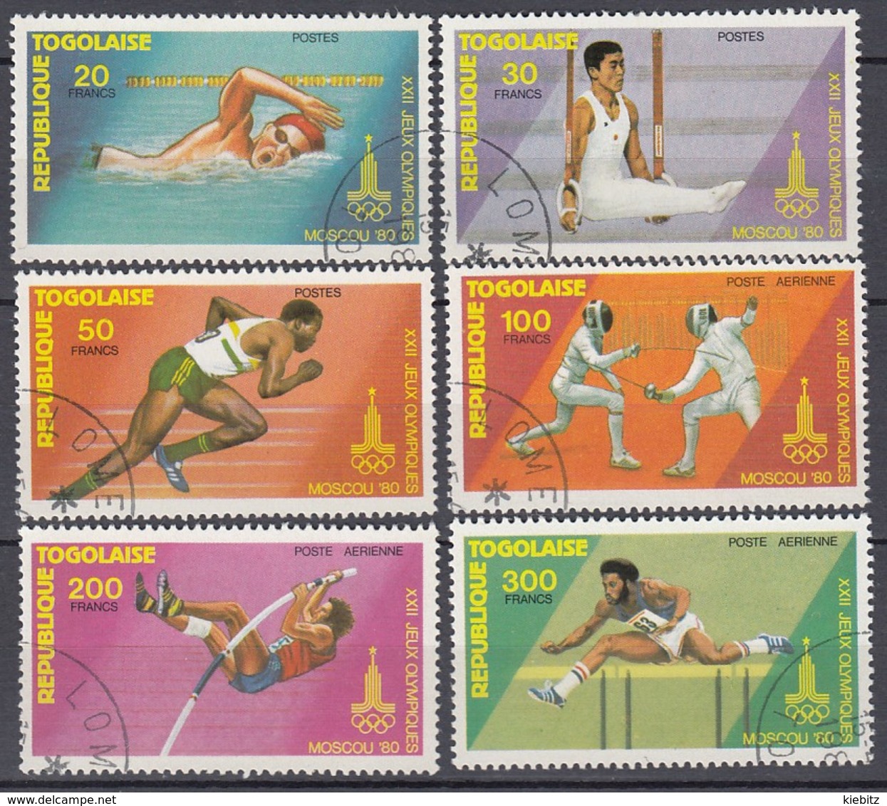 1980 MOSKAU - Togo - MiNr: 1422-1427 Komplett Used - Sommer 1980: Moskau