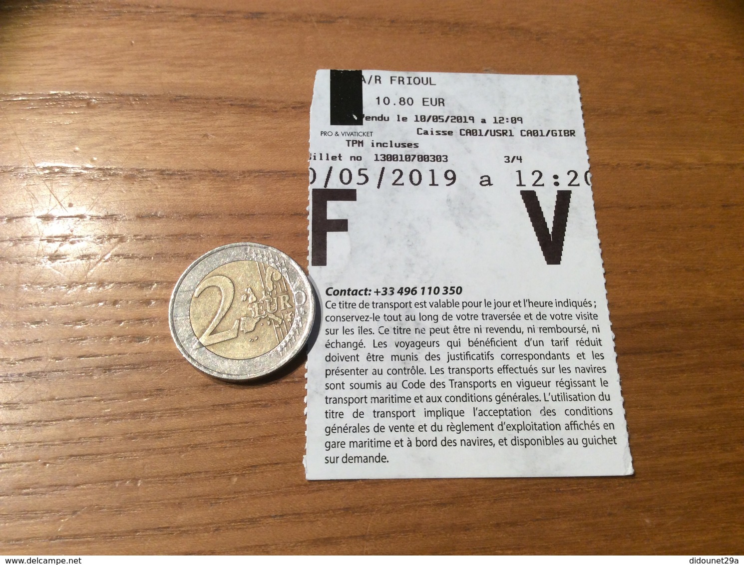 Ticket De Transport (bateau) «A/R FRIOUL - Chevalier Paul » (Marseille 13) - Europa