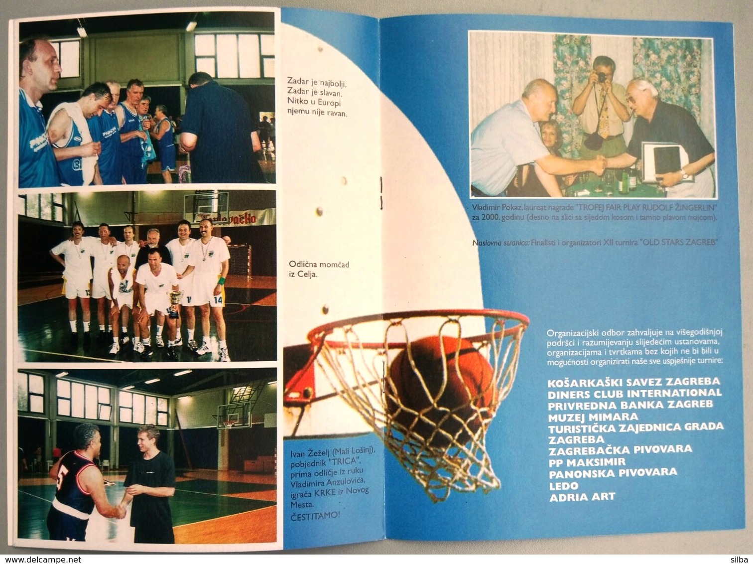 Croatia Biograd 2001 / OLD STARS ZAGREB / The Veterans European Open Basketball Tournament / Brochure - Autres & Non Classés