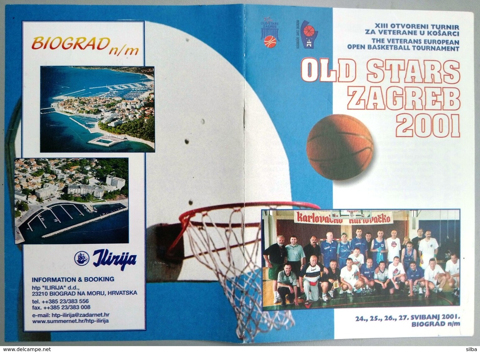 Croatia Biograd 2001 / OLD STARS ZAGREB / The Veterans European Open Basketball Tournament / Brochure - Autres & Non Classés