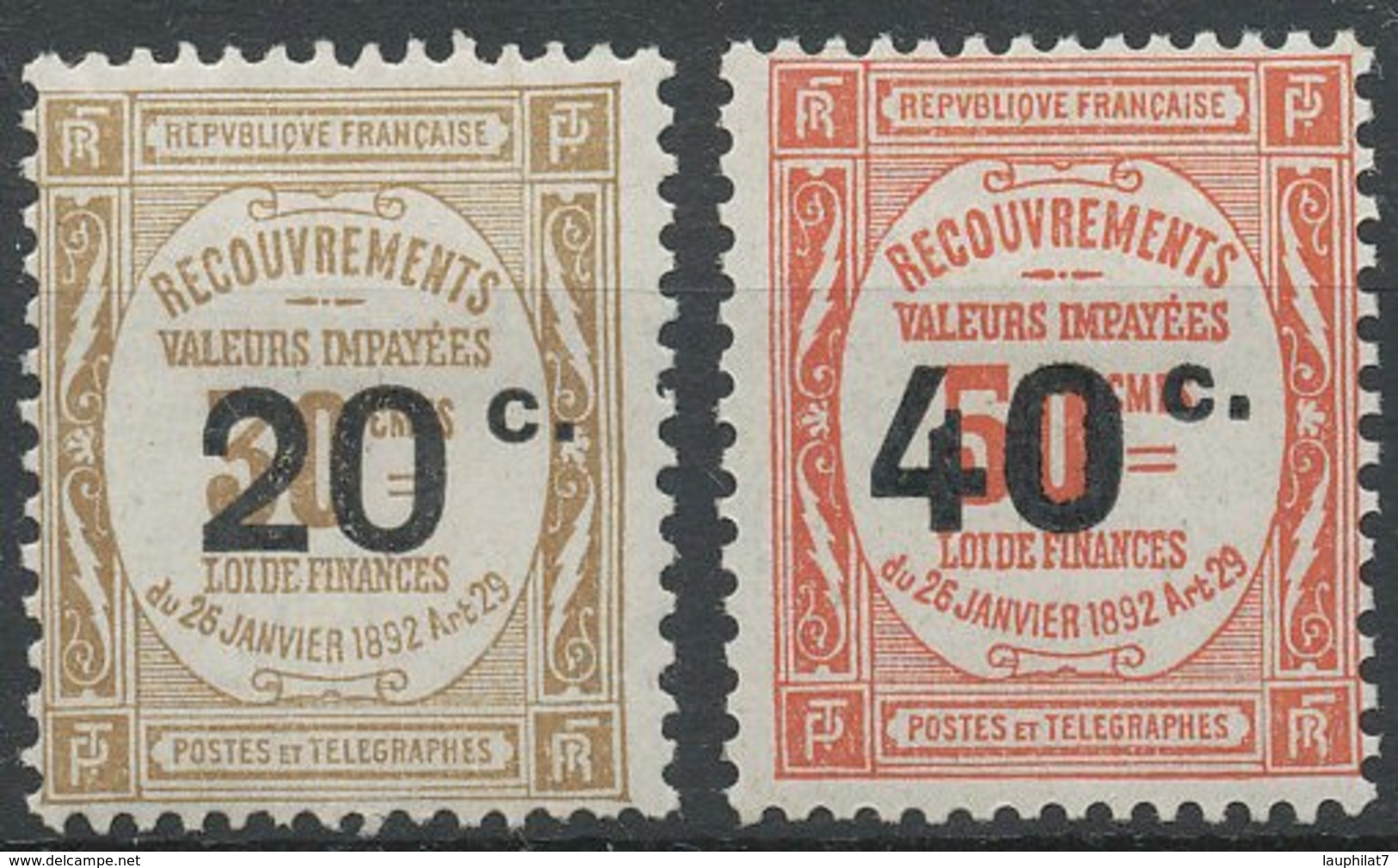 [57981]TB//*/Mh-c:52e-TX49/50, Timbres De 1908 Surchargés - 1859-1959 Neufs