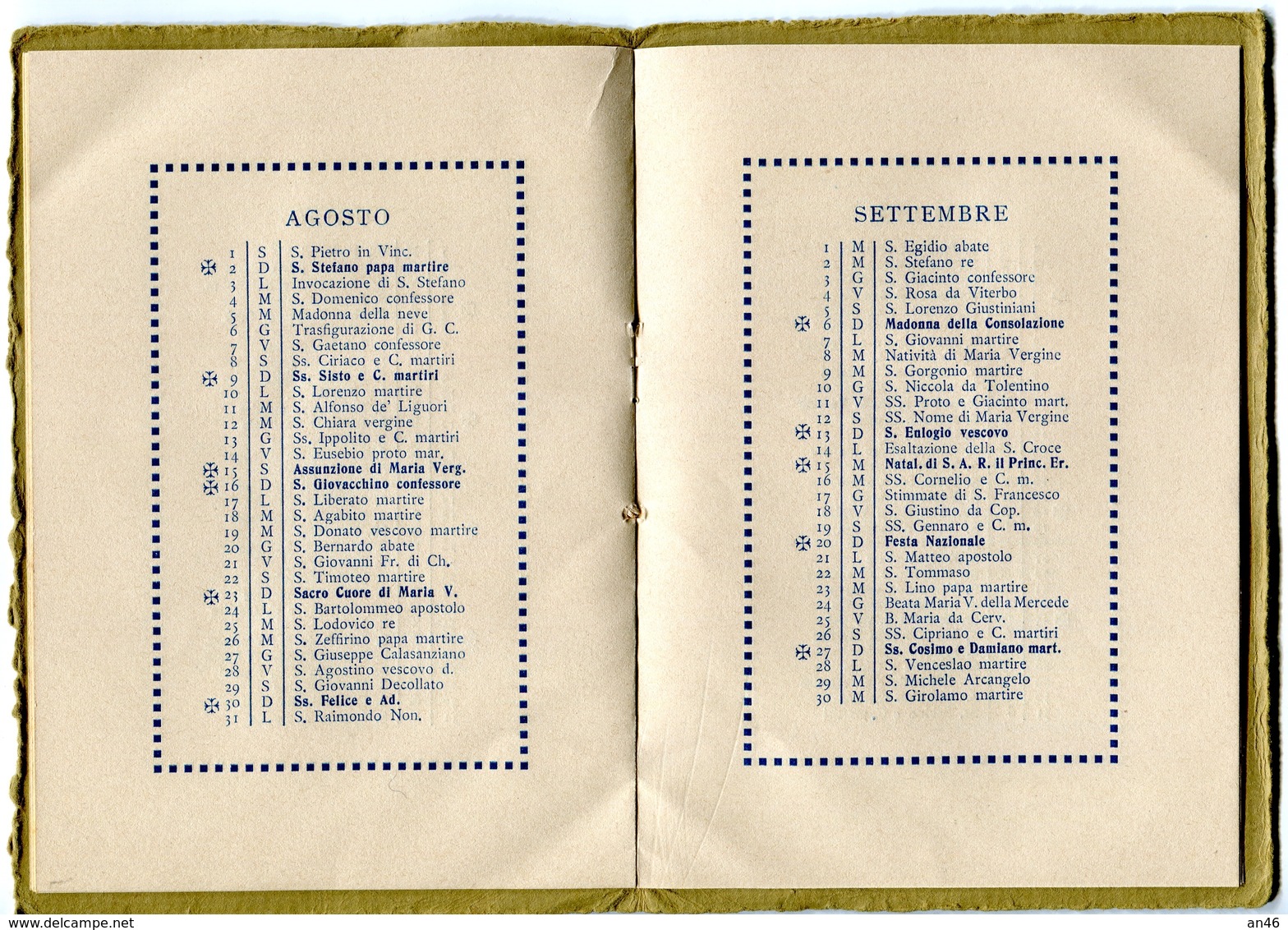 Calendario-Calendarietto-Calendrier-Kalender-Calendar-"Regia Accademia Navale 1914" Integra e Originale 100%