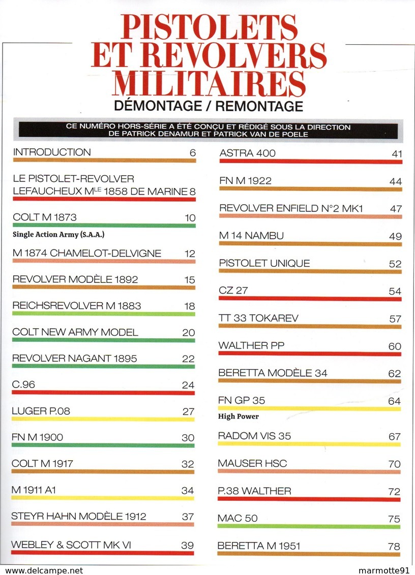 PISTOLETS REVOLVERS MILITAIRES DEMONTAGE REMONTAGE GAZETTE ARMES HORS SERIE N° 25 - Armes Neutralisées