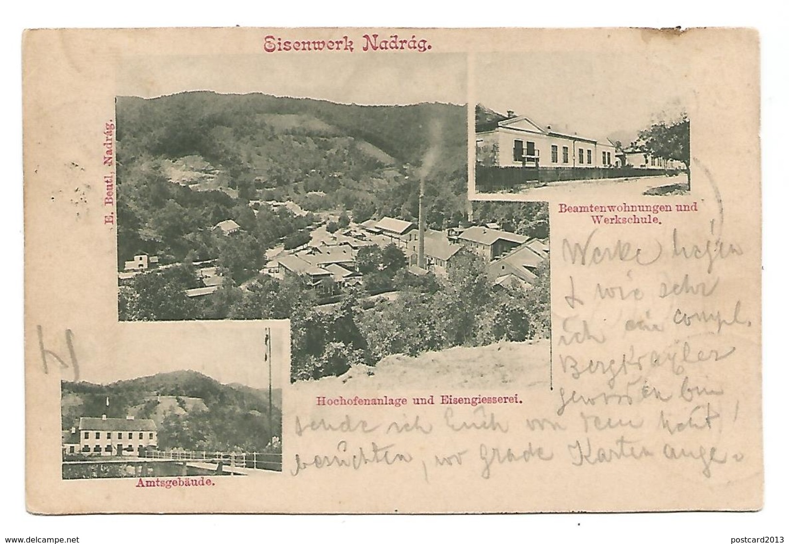 OLD POSTCARD GRUSS TYPE WITH WIEWS OF EISENWERK NADRAG , 1900 . - Ungheria