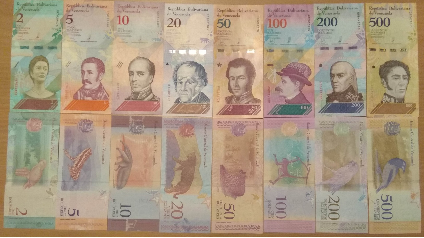 VENEZUELA  Set (8v) 2,5,10,20,50,100,200,500 Bolivares Soberanos 2018 P 101 - 108 UNC - Autres - Amérique