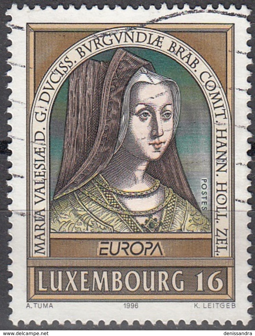 Luxembourg 1996 Michel 1390 O Cote (2008) 1.20 Euro Europa CEPT Marie De Bourgogne - Oblitérés