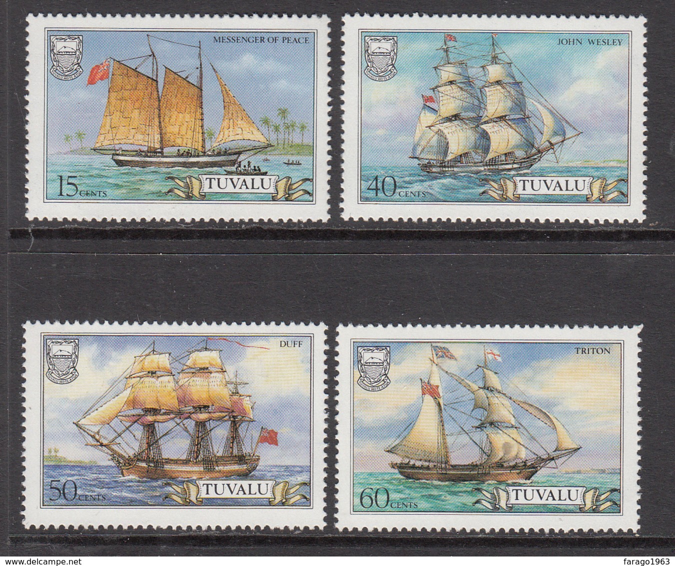 1986 Tuvalu Sailing Ships  Complete Set Of 4 MNH - Tuvalu