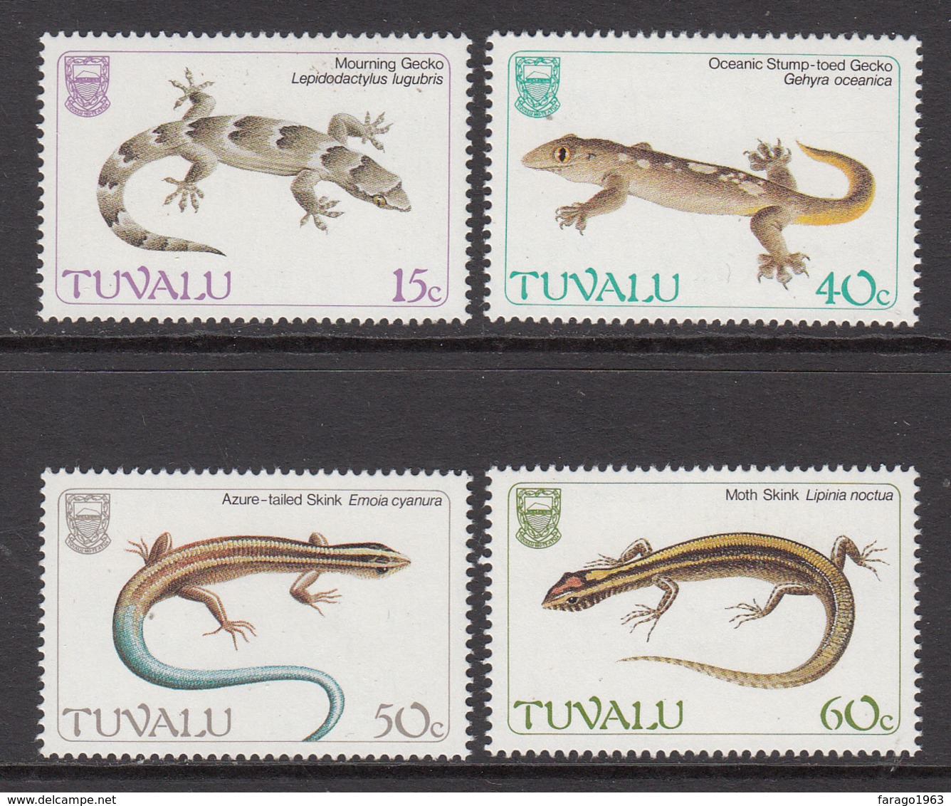 1986 Tuvalu Geckos  Complete Set Of 4 MNH - Tuvalu