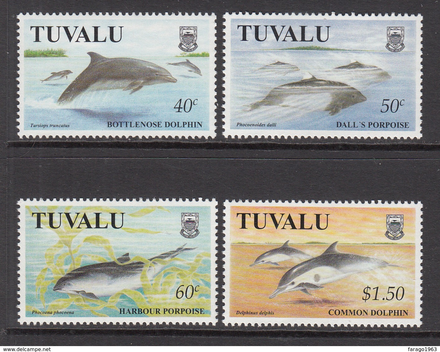 1998 Tuvalu Dolphins Porpoises Marine Mammals  Complete  Set Of 4 MNH - Tuvalu