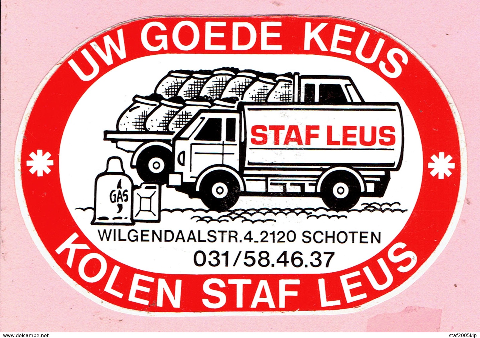 Sticker - Kolen STAF LEUS - Wilgendaalstraat Schoten - - Autocollants