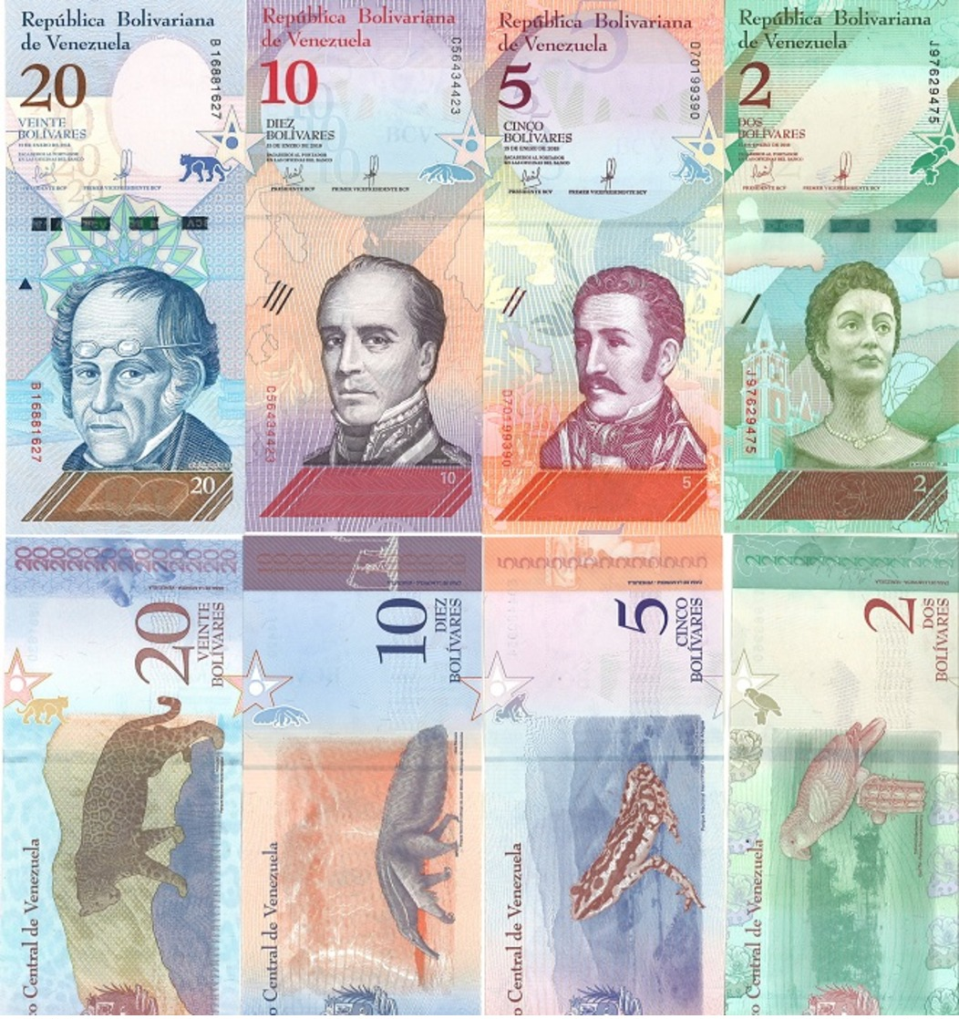 VENEZUELA  Set (4v) 2,5,10,20Bolivares Soberanos 2018 P 101 - 104 UNC - Venezuela